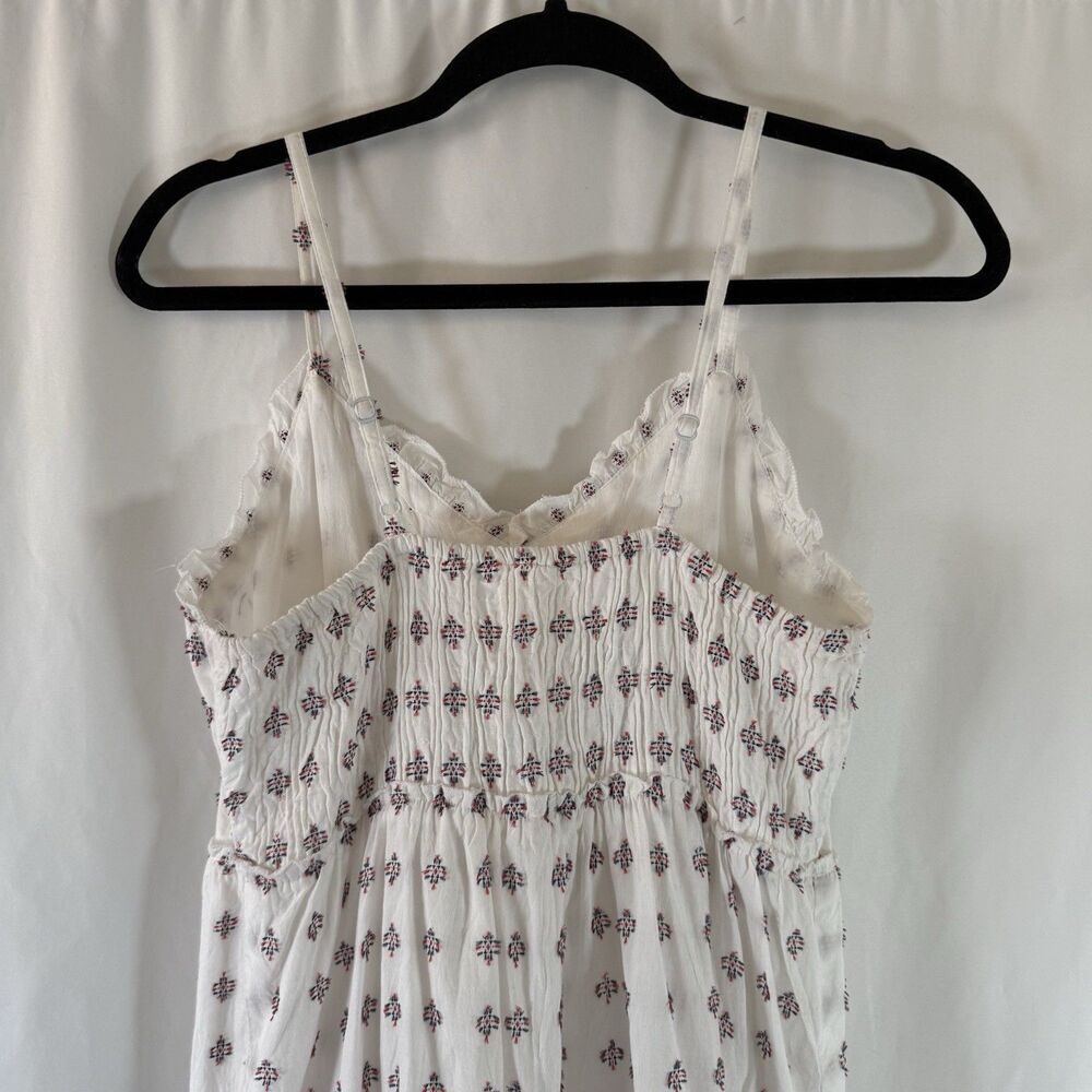 Sim and Sam Dress Women's Large White Embroidered Spaghetti Strap Tiered V-Neck - Picture 9 of 11